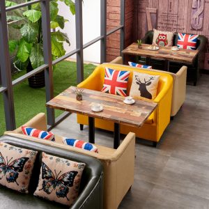 Bàn ghế Cafe Sofa Nhà Hàng Tây Nhà Hàng Trà Bình Thường Cửa Hàng Trà Sữa Cửa Hàng Món Tráng Miệng Ghế Gỗ Chắc Chắn Bàn Ghế - Hình 2