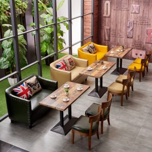 Bàn ghế Cafe Sofa Nhà Hàng Tây Nhà Hàng Trà Bình Thường Cửa Hàng Trà Sữa Cửa Hàng Món Tráng Miệng Ghế Gỗ Chắc Chắn Bàn Ghế