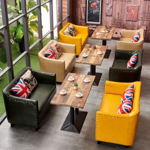 Bàn ghế Cafe Sofa Nhà Hàng Tây Nhà Hàng Trà Bình Thường Cửa Hàng Trà Sữa Cửa Hàng Món Tráng Miệng Ghế Gỗ Chắc Chắn Bàn Ghế - Hình 4