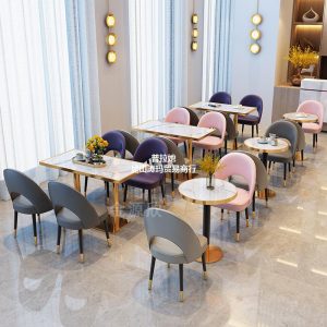 Bàn ghế Căn hộ khách sạn Phòng kinh doanh Thương lượng Bàn Ghế Sofa Quán Trà Sữa Cafe Nhà Hàng Món Tây Bàn Ghế Ăn Sang Trọng Nhẹ Nhàng - Hình 3
