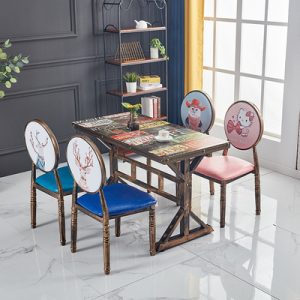 Bàn ghế Chủ đề nhà hàng nhà hàng Bàn ghế thức ăn nhanh nhà hàng thịt nướng Bàn ghế ăn phong cách công nghiệp ghế thương mại Bàn tròn