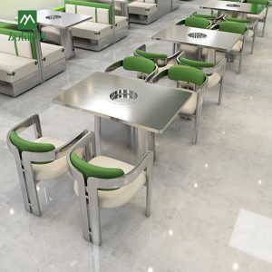 Bàn ghế Chủ đề nhà hàng nhà hàng quán cà phê ghế sofa thép không gỉ phong cách công nghiệp quán nướng lẩu nhà hàng Bàn ghế - Hình 3