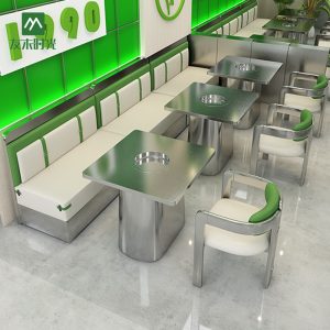Bàn ghế Chủ đề nhà hàng nhà hàng quán cà phê ghế sofa thép không gỉ phong cách công nghiệp quán nướng lẩu nhà hàng Bàn ghế - Hình 4