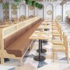 Bàn ghế Chủ đề nhà hàng phương tây gỗ rắn tường mây ghế sofa Bàn ăn và ghế chuỗi nhà hàng khách sạn đồ nội thất phòng ăn