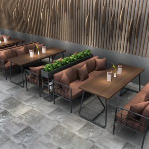 Bàn ghế Công nghiệp gió cà phê văn phòng bán hàng nhà hàng quầy bar Bàn ghế giải trí đàm phán khu vực nghỉ ngơi sắt rèn đôi ghế sofa nhỏ ghế - Hình 3