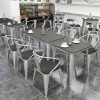 Bàn ghế Công nghiệp gió đá bảng Bàn ghế Bàn ăn quầy bar cafe bar sắt bạc 1 Bàn 4 ghế