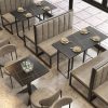Bàn ghế Công Nghiệp Gió Ghế Ăn Thanh Sắt Thanh Ghế Sofa Thịt Nướng Phiến Đá Bàn Dài Nhà Hàng Bàn Ghế