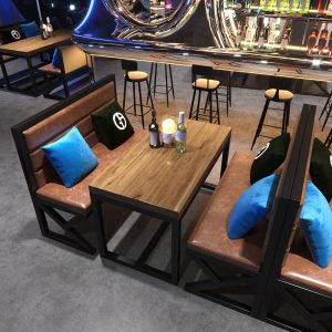 Bàn ghế Công Nghiệp Gió Nhà Hàng Ghế Sofa Thịt Nướng Thương Mại Bàn Ăn Cafe Thanh Nhạc Thanh Bàn Ghế - Hình 4