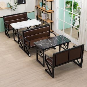 Bàn ghế Công Nghiệp Gió Sắt Ghế Sofa Giả Đá Cẩm Thạch Lẩu Bàn Quán Trà Sữa Nhà Hàng Chủ Đề Bàn Ghế - Hình 2