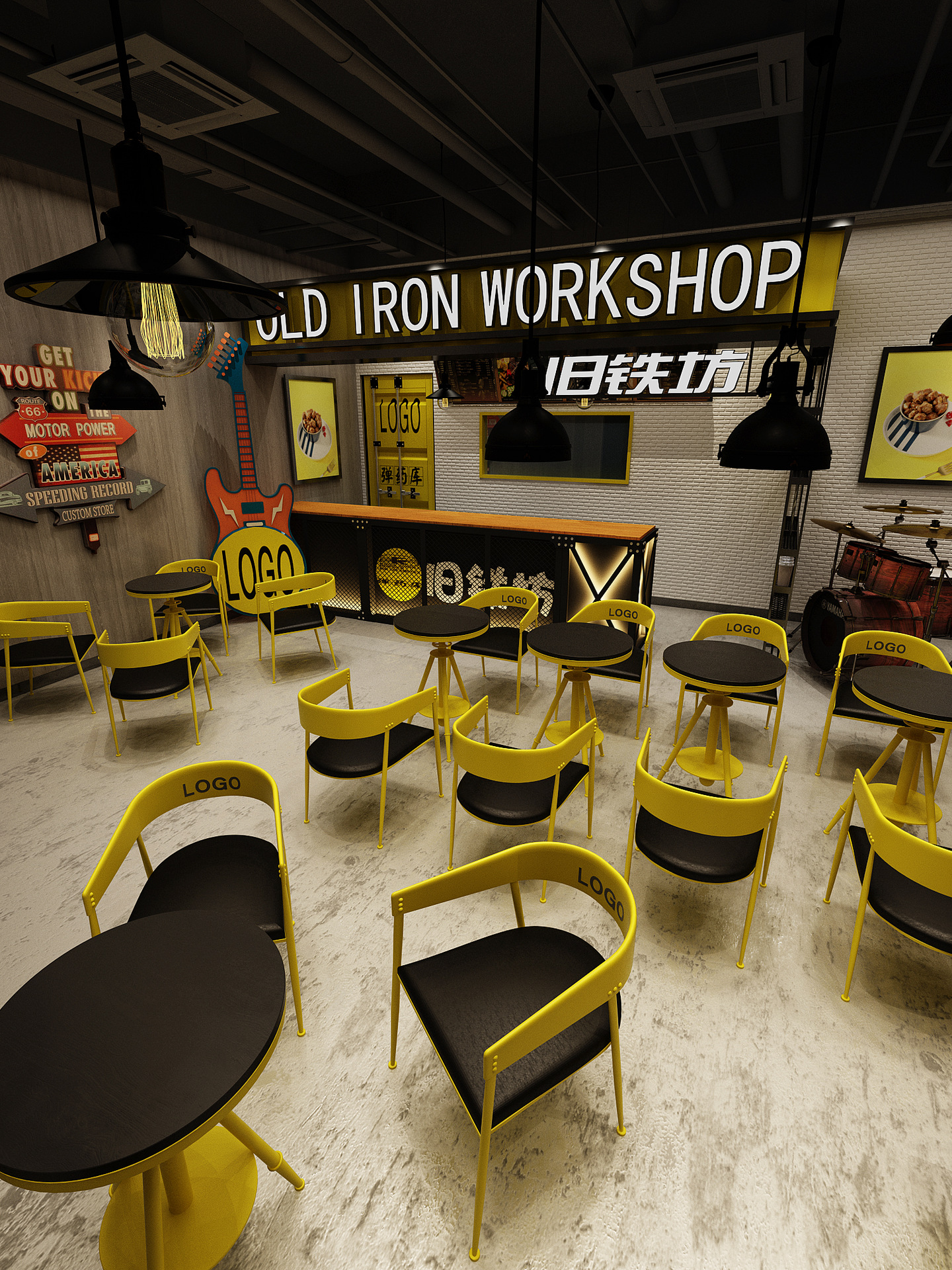 Bàn ghế Công nghiệp Wind Tavern Quán trà sữa Bàn ghế Net Red Creative Ghế sắt mỹ thuật màu vàng Bộ bàn trà hình tròn của quán cà phê - Hình 4 Bàn ghế Công nghiệp Wind Tavern Quán trà sữa Bàn ghế Net Red Creative Ghế sắt mỹ thuật màu vàng Bộ bàn trà hình tròn của quán cà phê - Hình 4