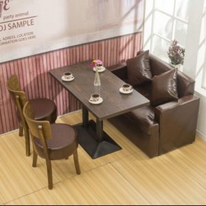 Bàn ghế Cửa hàng đồ uống Bàn ăn thông thường Nhà hàng trà Sofa Thanh Ghế sofa Ghế đôi Ghế đơn giản Bàn ghế Quán cà phê - Hình 3