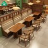 Bàn ghế Cửa hàng lẩu cửa hàng thịt nướng dựa vào tường ghế sofa chủ đề nhà hàng trà nhà hàng Trung Quốc Bàn ghế mây gỗ rắn