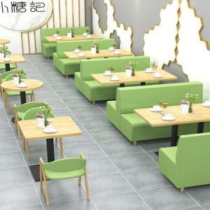 Bàn ghế Cửa hàng trà sữa ghế quán cà phê cay nóng tường sofa lưới màu đỏ giản dị món tráng miệng ăn uống thanh Bàn - Hình 2