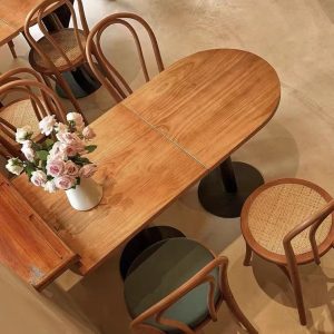 Bàn ghế Cửa hàng trà sữa phong cách cổ điển Cửa hàng món tráng miệng Bàn ăn gỗ nguyên khối Đàm phán Ban công Bàn vuông Bàn tròn nhỏ Quầy bar Bàn ghế cafe - Hình 2