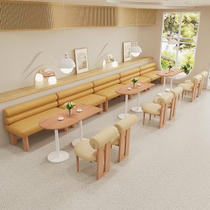 Bàn ghế cửa hàng trà sữa quán cà phê ghế sofa bánh tráng miệng nướng khu vực nghỉ ngơi đàm phán Bàn ghế tiếp tân - Hình 3