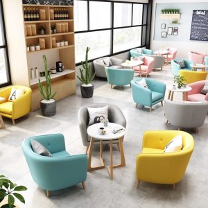 Bàn ghế Cửa hàng tráng miệng quán cà phê cửa hàng trà sữa sofa cơ sở đào tạo studio ảnh quần áo khu vực nghỉ ngơi thanh cuốn sách giải trí chỗ ngồi Bàn ghế - Hình 3