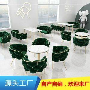 Bàn ghế cửa hàng tráng miệng trà sữa ghế sofa đôi đơn quán cà phê đàm phán Bàn ghế bán hàng văn phòng tiếp tân Bàn ghế ăn - Hình 2
