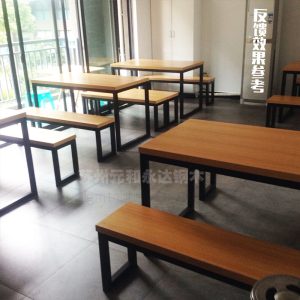 Bàn ghế Cung cấp nhà hàng căng tin Bàn ăn dài và ghế cho bốn nhà sản xuất Bàn ăn dài và ghế quán cà phê đơn giản - Hình 3