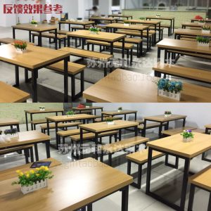 Bàn ghế Cung cấp nhà hàng căng tin Bàn ăn dài và ghế cho bốn nhà sản xuất Bàn ăn dài và ghế quán cà phê đơn giản - Hình 4