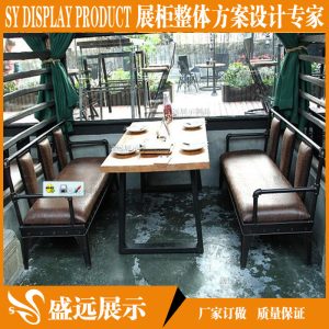 Bàn ghế Custom-made Bàn ăn giản dị và ghế quán cà phê Mỹ gỗ rắn hình chữ nhật log nhà hàng nhà hàng quầy bar quầy bar quầy bar - Hình 3