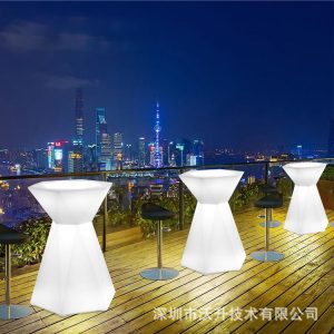 Bàn ghế dạ quang ngoài trời led kim cương Bộ bàn ghế thanh đổi màu sặc sỡ Bộ bàn ghế ăn dạ quang - Hình 4