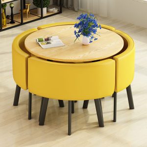 Bàn ghế đàm phán Bắc Âu giải trí đơn giản tiếp tân văn phòng Bàn ghế cà phê Bàn tròn nhỏ Bàn đàm phán Bàn ăn - Hình 2