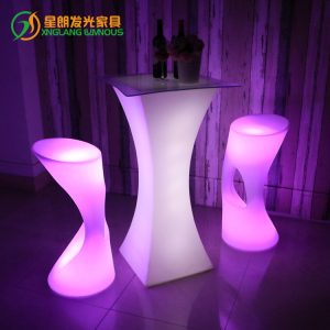 Bàn ghế Đèn LED quán trà sữa Bàn ghế ins lưới thanh đỏ Qing bar cafe nhà hàng giải trí Bàn cao ngoài trời nội thất dạ quang - Hình 2