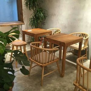 Bàn ghế Đồ nội thất cây du cũ khuếch tán Bàn ghế cà phê Bàn ăn quán cà phê phong cách cổ điển gỗ đặc cũ khúc gỗ quán trà sữa Bàn ghế - Hình 2