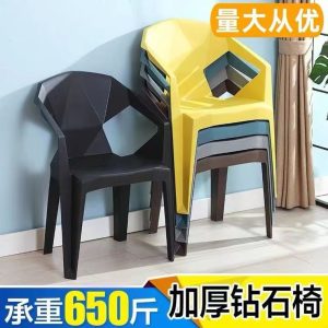 Bàn ghế Đơn giản dành cho người lớn nhà dày ghế nhựa tựa lưng ghế Bành ngoài trời chợ đêm nướng thực phẩm gian hàng Bàn ăn và ghế - Hình 2