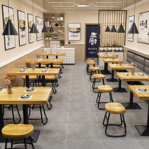 Bàn ghế Đơn Giản Hiện Đại Gỗ Chắc Chắn Bàn Ăn Trà Sữa Quán Cà Phê Một Chân Bàn Vuông Nhỏ Cafe Ghế Ăn - Hình 2