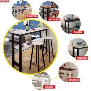 Bàn ghế Đơn giản hiện đại quầy bar gỗ đặc Bàn quầy bar quán trà sữa cafe cao cấp Bàn ghế treo Bàn ghế sắt rèn đơn giản giá sỉ - Hình 4