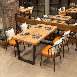 Bàn ghế Đơn giản một Bàn bốn ghế quán bar quán trà sữa quán cà phê quán lẩu quán nướng quán gỗ màu Bàn ghế gỗ đặc