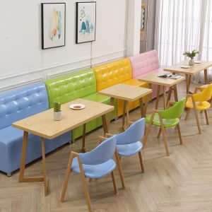 Bàn ghế Đơn giản Qing Bar Trà sữa Món tráng miệng Burger Cửa hàng Pizza Món ăn phương Tây Quán cà phê Nhà hàng Đơn vị uy tín Ghế Sofa Bàn ghế - Hình 4