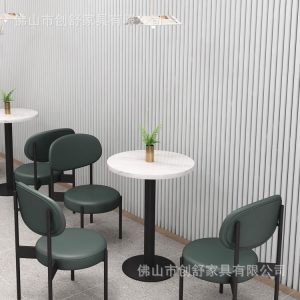 Bàn ghế Đơn giản quán trà sữa Bàn ăn Bàn ghế sắt rèn cafe sofa thường ăn nhẹ nước đường nướng sàn thương mại - Hình 4