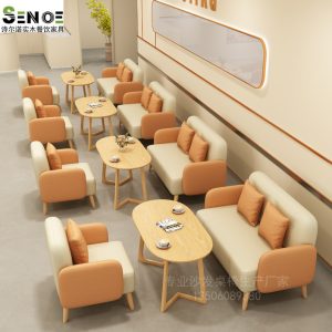 Bàn ghế Đơn vị uy tín món tráng miệng cửa hàng trà sữa đàm phán cát sàn bán hàng quán cà phê cuốn sách thanh giải trí ghế gỗ rắn Bàn ăn và ghế - Hình 4