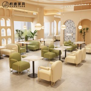 Bàn ghế Đơn vị uy tín phong cách kem quán cà phê quán trà sữa giải trí sofa cửa hàng tráng miệng bánh bánh Bàn ghế đàm phán - Hình 2
