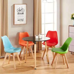 Bàn ghế Eames lưng ghế hoa tulip ghế ăn hiện đại nhà ghế nhựa Bàn ghế văn phòng đàm phán ghế xuyên biên giới - Hình 2