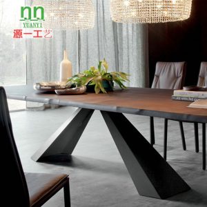 Bàn ghế Gác xép mỹ Bàn ăn sắt rèn gỗ hình chữ nhật Bàn họp văn phòng Bàn làm việc cafe Bàn ghế Bàn máy tính - Hình 2
