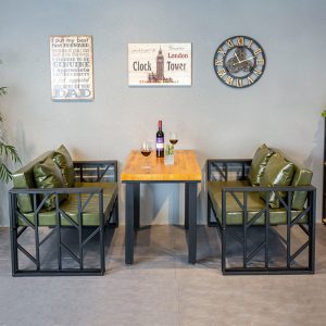 Bàn ghế gác xép phong cách công nghiệp thanh nhà hàng phương tây sắt rèn đôi cafe trà sữa cửa hàng ghế sofa Bàn ghế - Hình 2