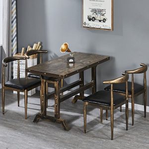 Bàn ghế Ghế ăn ghế sừng sắt gia đình Bàn ghế ăn đơn giản nhà hàng cà phê trà sữa tráng miệng Bàn ghế nhà hàng khách sạn - Hình 2