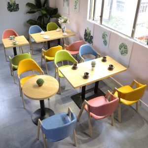 Bàn ghế Ghế ăn hiện đại sắt giả gỗ chắc chắn ghế nhà tựa lưng ins ghế lưới tựa lưng màu đỏ ghế trà sữa xuyên biên giới - Hình 3