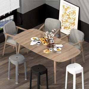Bàn ghế Ghế đẩu cao có thể xếp chồng lên nhau Ghế đẩu nhựa dày tại nhà hiện đại Ghế đẩu lốc xoáy lớn bằng nhựa có thể xếp chồng lên nhau Băng ghế cối xay gió - Hình 2
