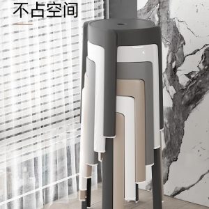 Bàn ghế Ghế đẩu cao có thể xếp chồng lên nhau Ghế đẩu nhựa dày tại nhà hiện đại Ghế đẩu lốc xoáy lớn bằng nhựa có thể xếp chồng lên nhau Băng ghế cối xay gió