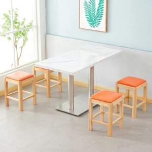 Bàn ghế Ghế đẩu gỗ vuông Bàn ăn thương mại nhà hàng thức ăn nhanh Bàn ghế nhà hàng mì Bàn ghế phục vụ nhà hàng cay Bàn ghế - Hình 2