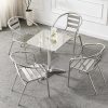 Bàn ghế Ghế đẩu inox màu đỏ phong cách công nghiệp Bàn tròn inox ban công Bàn ăn ngoài trời Bàn ghế cafe