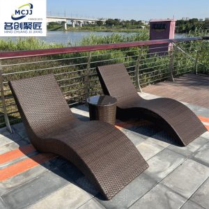 Bàn ghế Ghế mây ngoài trời ghế bãi biển sân biệt thự hồ bơi sắt rèn Bàn cà phê ghế phòng chờ giải trí ngoài trời mây không thấm nước sofa - Hình 2