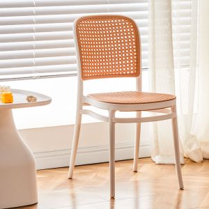 Bàn ghế Ghế Nhựa Giải Trí Giả Mây Tựa Lưng Ghế Ăn Giả Mây Rỗng Café Thường Ghế Ngoài Trời - Hình 2