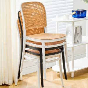 Bàn ghế Ghế Nhựa Giải Trí Giả Mây Tựa Lưng Ghế Ăn Giả Mây Rỗng Café Thường Ghế Ngoài Trời