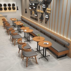 Bàn ghế Ghế quầy bar quán cà phê nhà hàng cửa hàng tiện lợi ghế đẩu cao quầy bar trong suốt đơn giản gỗ đặc quầy bar Bàn ghế - Hình 3