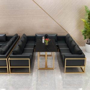 Bàn ghế Ghế sofa phòng ăn Bắc Âu khu vực tiếp tân ghế ghế ăn và ghế quán cà phê giản dị thương mại da trà